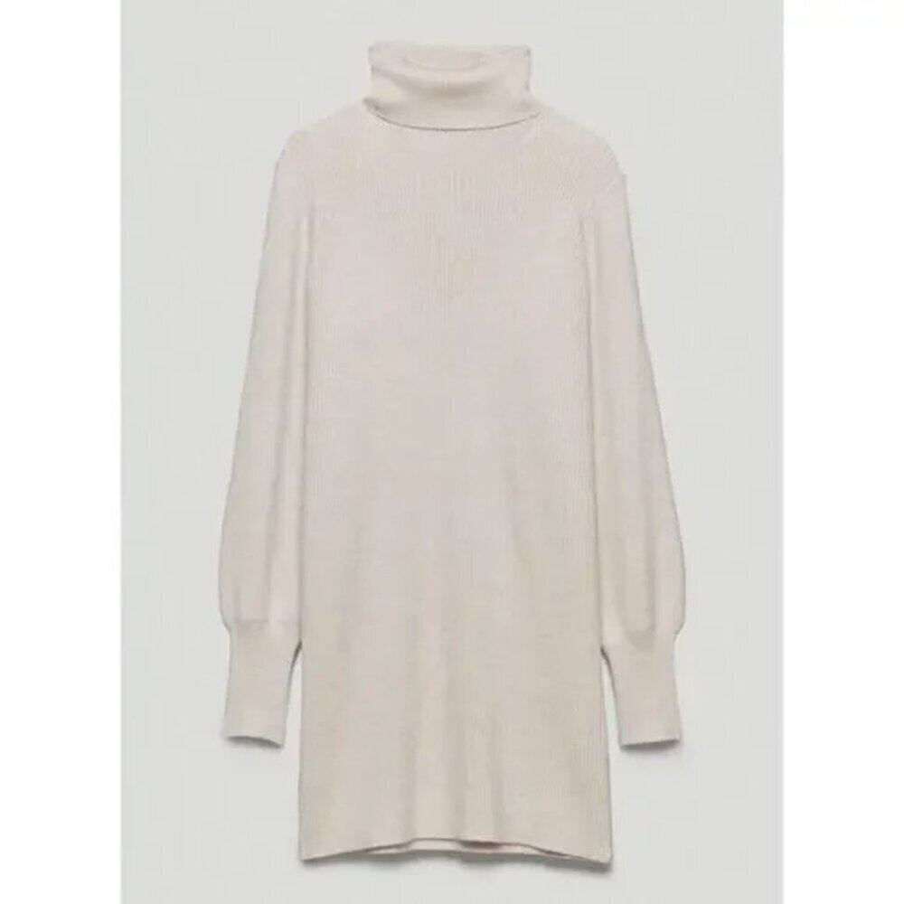 Aritzia Wilfred Rebecca Merino Wool Turtleneck Ribbed Sweater Dress Sz Medium